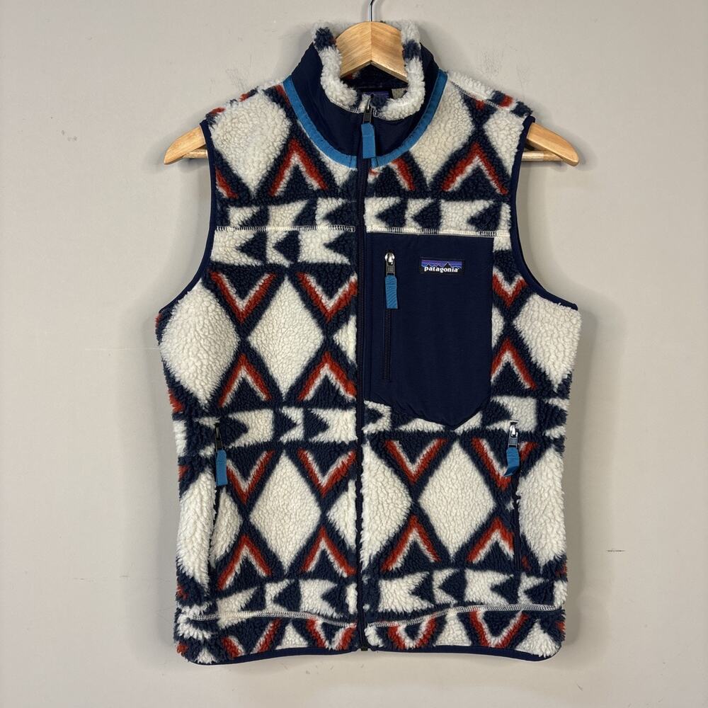 Patagonia Retro X Classic Deep Pile Fleece Vest Aztec Pattern Women’s S